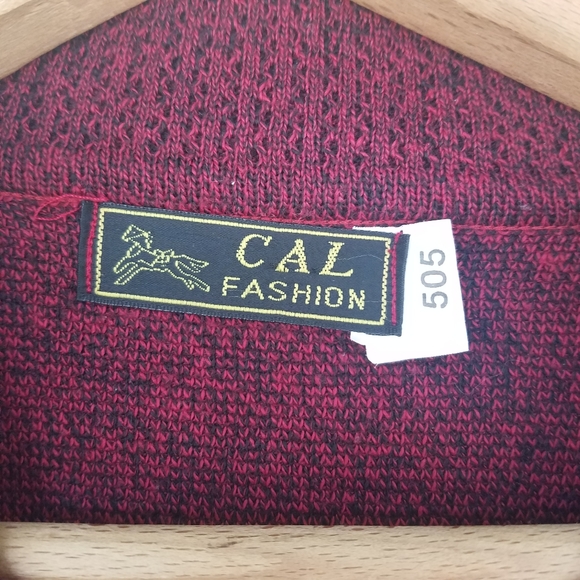 Mid-Length Modern Cardigan Sweater Sequin Gorgeous Deep Burgundy/Black - Picture 7 of 14